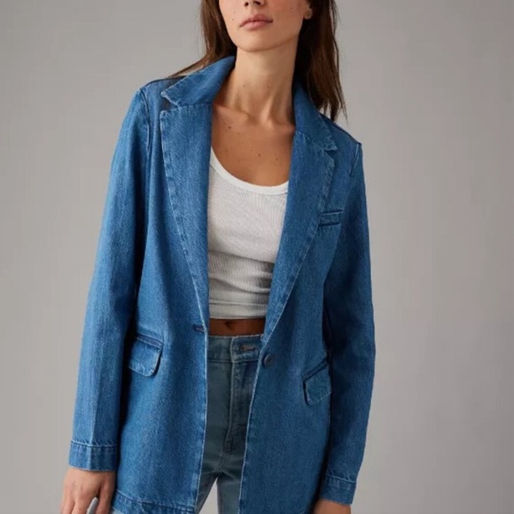 Oversized Denim Blazer - Picture 2 of 6